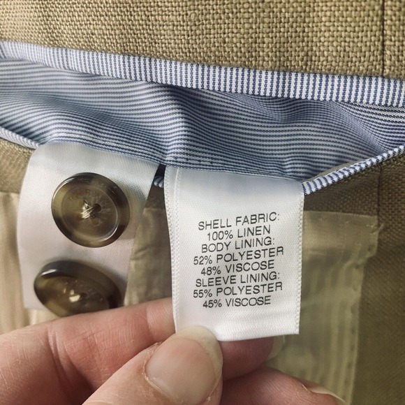 Murano Baird McNutt Linen Sport Coat Mens Size XL Camel Tan Surgeons Cuffs $295 - Picture 8 of 11